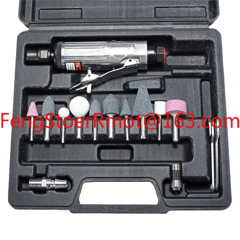 

16Pcs/Set 1/4 Inch Car Air Compressor 90psi Grinder Machine Tirel Rotary Stone Tool Kit High-speed Polishing Pneumatic Tools