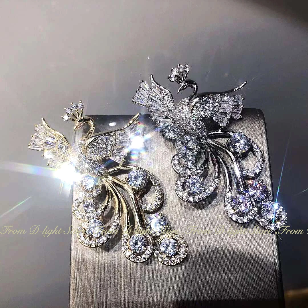 Exquisite Super Flash Phoenix Zircon Brooches Ladies Luxury Elegant Animal Brooches Dress Ethnic Style Retro Corsage Accessories