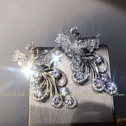 Exquisite Super Flash Phoenix Zircon Brooches Ladies Luxury Elegant Animal Brooches Dress Ethnic Style Retro Corsage Accessories