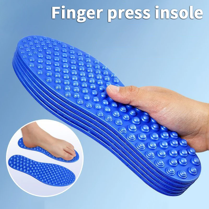 Men & Women Soft Shoe Pads, Finger Pressure Massage Sports Insoles, Relieves Foot Fatigue, for Casual Footwear, 1 Pair.