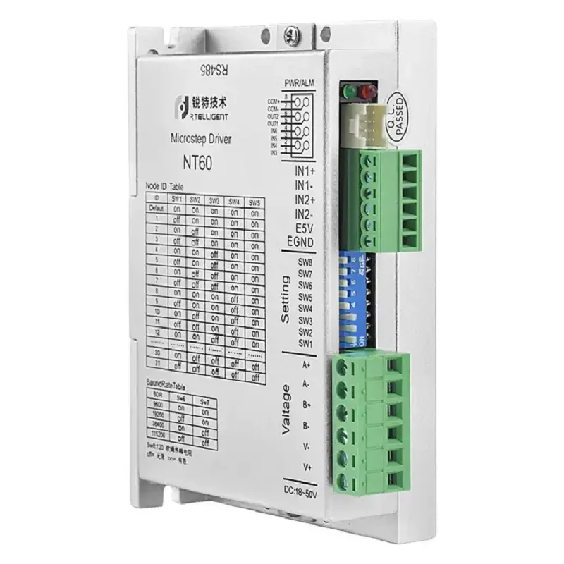 Imagem -02 - Driver de Passo Modbus Rs485 de Alto Desempenho para Equipamento Eletrônico 3c Driver de Controlador de Micro Passo Nema24 Nt60