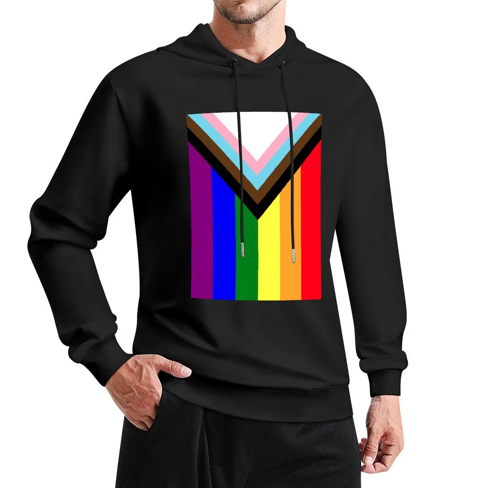 Progress Pride Flag Pullover Hoodie mens designer clothes men wear clothes for men new features of hoodies & sweatshirts