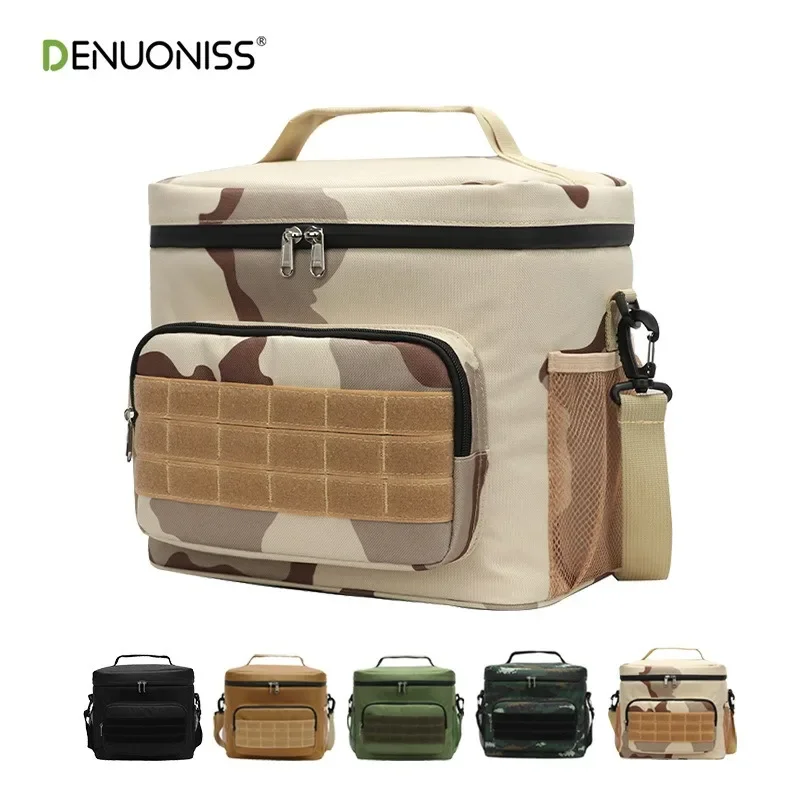 Outdoor Camping Picnic Insulated Bag Waterproof Camouflage Wear-resistant Oxford Cloth Handbag Convenient Lunch Box Bag for Work