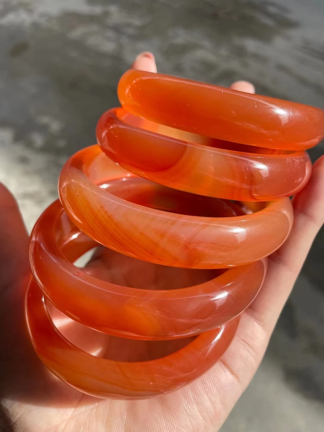 Latest Natural Orange Agate Chalcedony Bracelet Exquisite Passionate Jade Bangle FashionJewelry Accessory