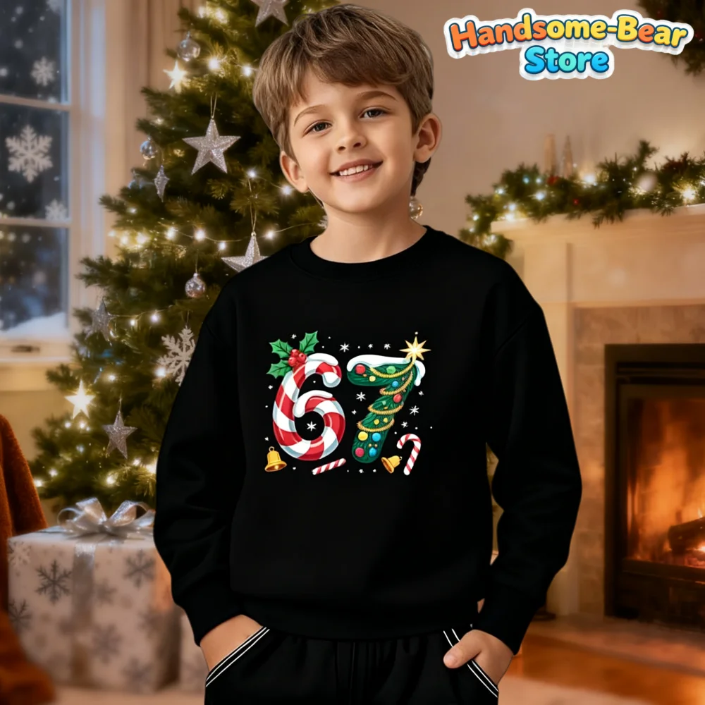 أطفال خريف شتاء علوي لينة جولة الرقبة هوديي سانتا قائلا 6 7 فريدة من نوعها عارضة عطلة حزب البلوز البلوز ملابس الأطفال #5