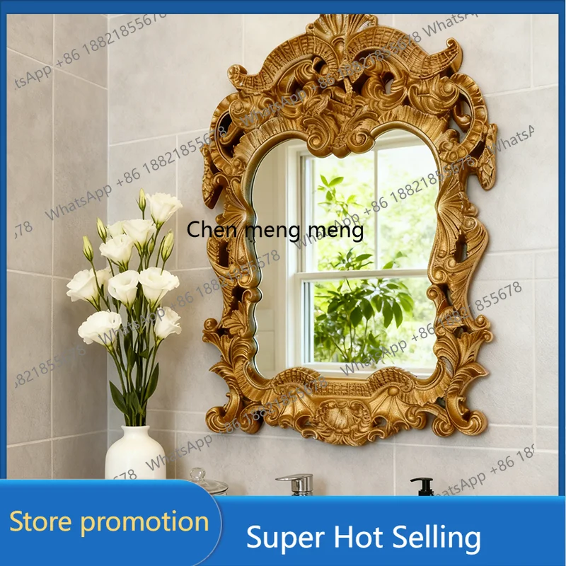 

A17 French retro bathroom bathroom mirror court style living room wall hanging decorative mirror European enigma mirror