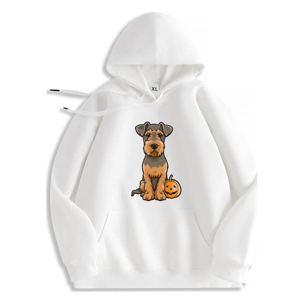 Halloween Airedale Terrier Airedale Fashion Hoodie Men Comfortable Men's Polyester Fiber Sweatshirt Casual​​