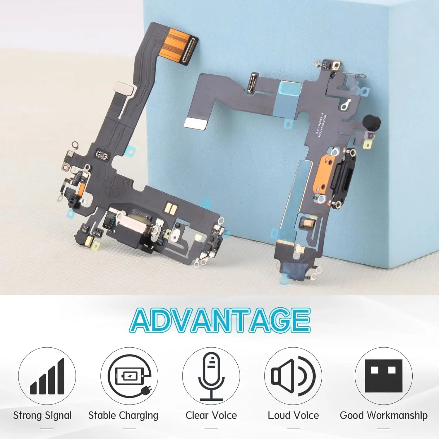 Compatible with iPhone 12/iPhone 12 Pro- Charging Port Flex Cable - Headphone Port/Microphone/Antenna Replacement