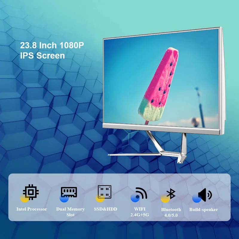 Core I3 I5 I7 Touch screen da 23,8 pollici All in One Pc I3 4130 4a generazione RAM 8 GB Computer desktop per PC all-in-one