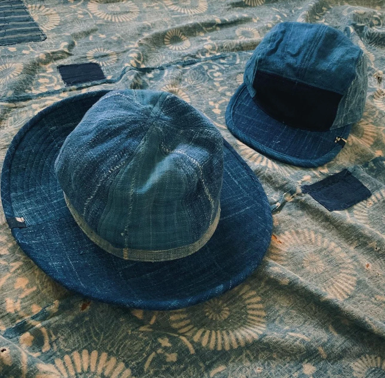 

Visvim Kofu ICT Buet Cap N.D. Mud Blue Dye Ancient Cloth Fierman Hat Cotton Casual ex Summer Travel Wide Brim Hat