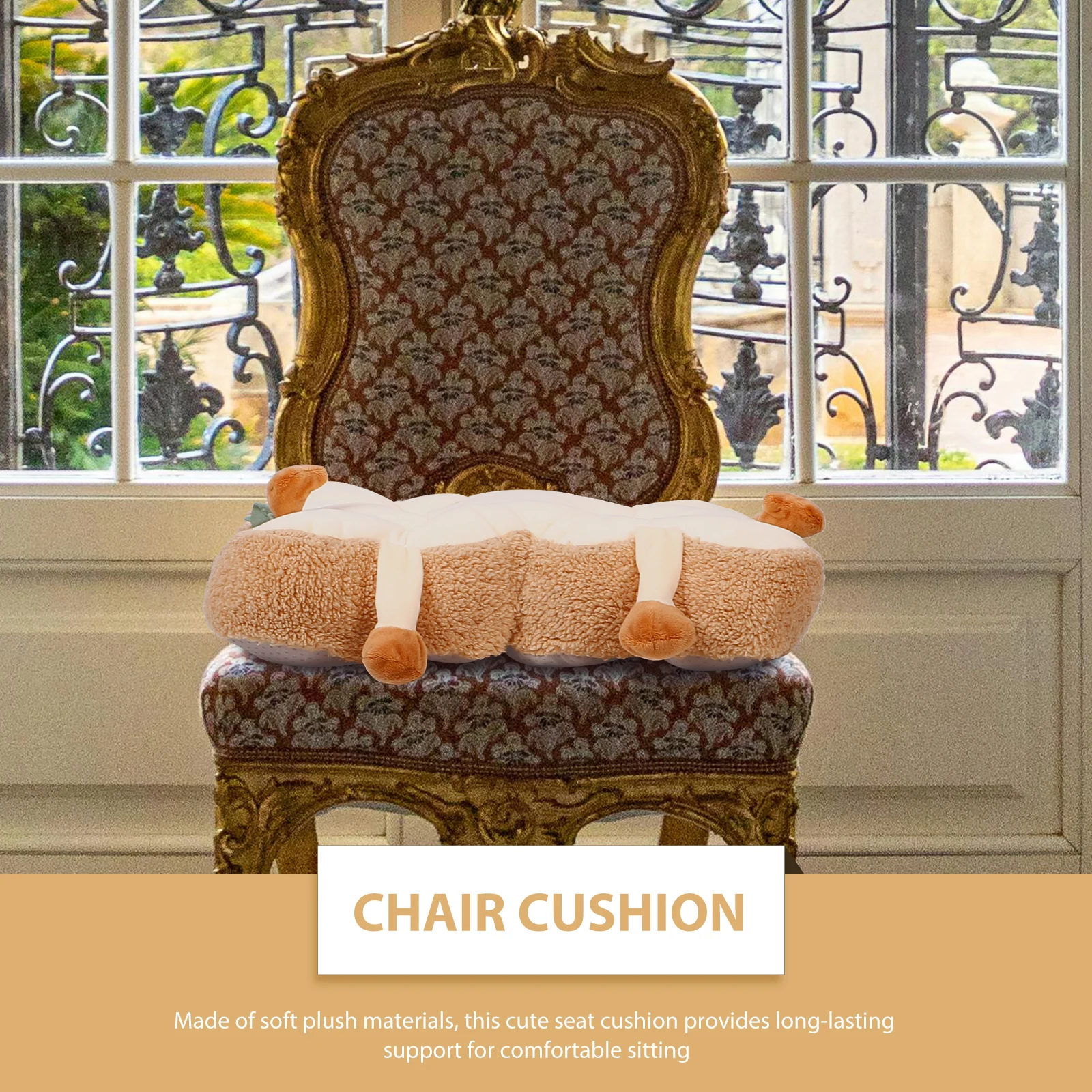 

Cute Seat Cushion Soft Comfortable Support Long Sitting Hours Unique Cartoon Design for Office Home Car Desk Chair Use