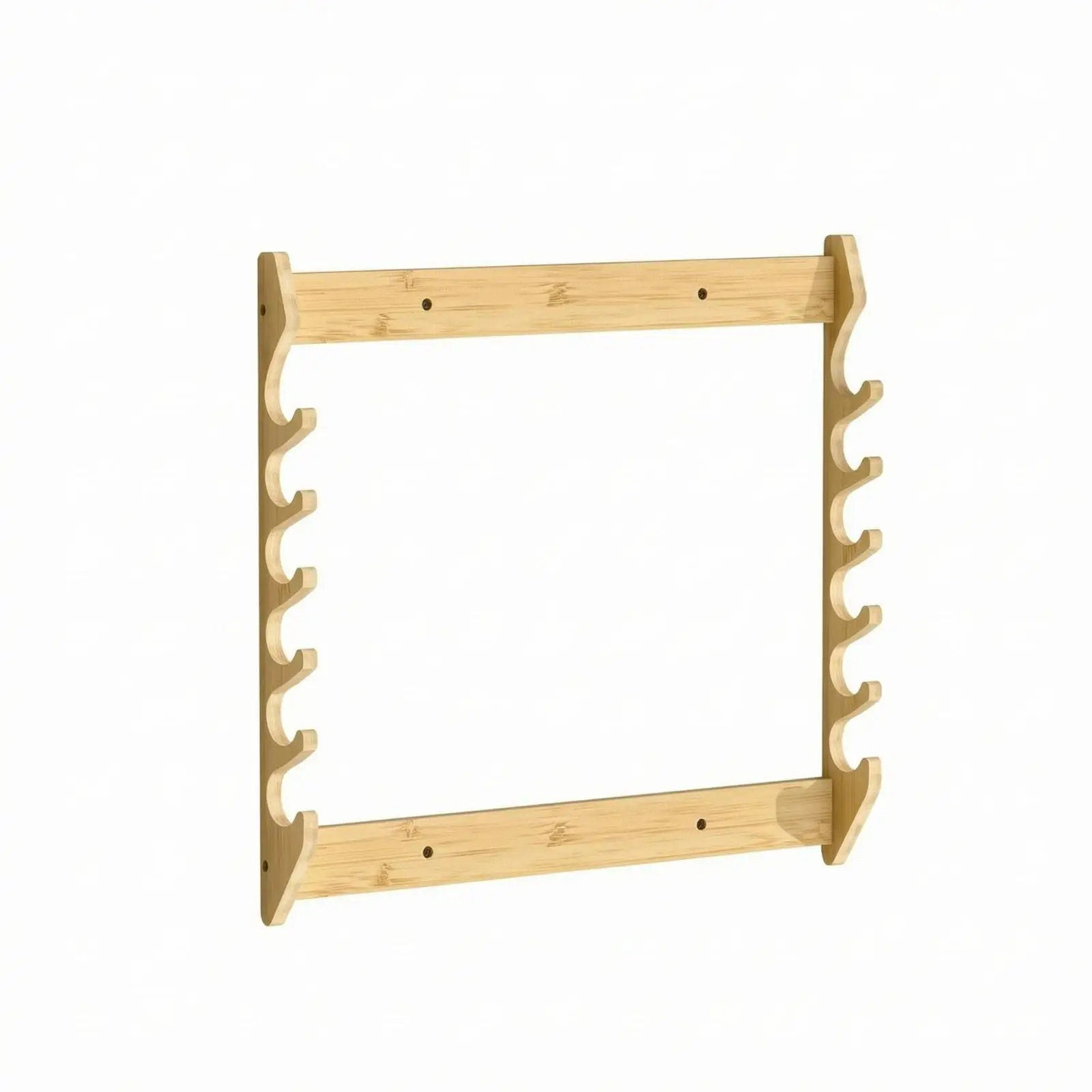 Wooden Fishing Rod Rack Wall Hanger with Open Frame Rod Support for Orderly Gear Storage and Visible Display