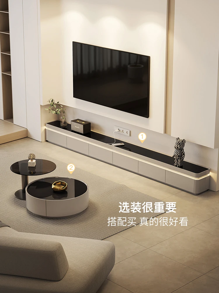 

Floor-to-ceiling TV cabinet: modern, simple, light luxury, high-end coffee table, combined living room, home 2024 new TV cabinet