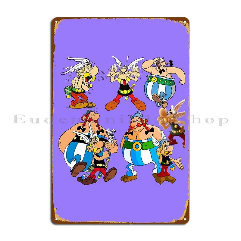 Asterix Metal Plaque Poster Bar Cave Cinema Designer Designing Tin Sign Poster