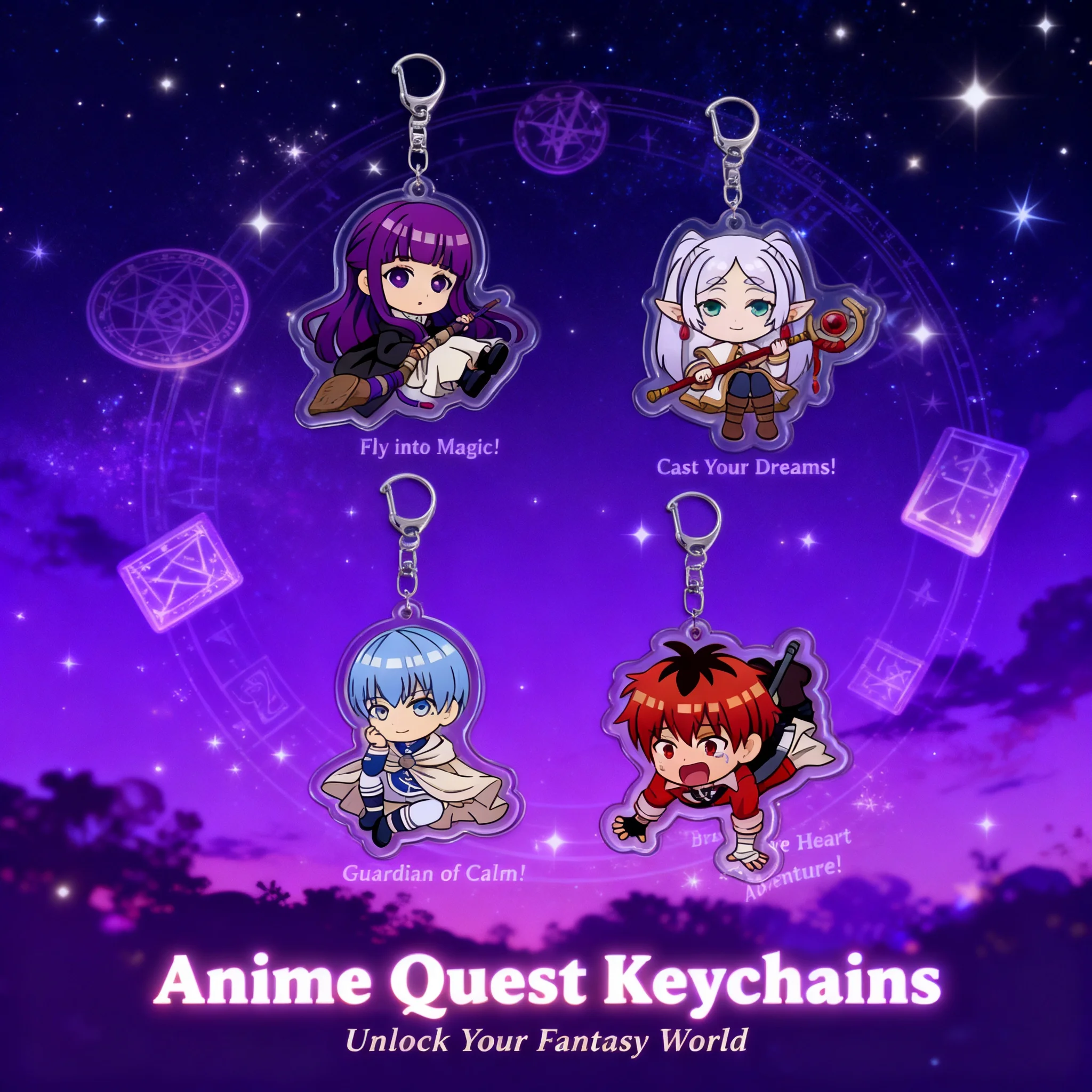 

Friren Acrylic Keychain Himmel Anime Keyring Souvenir Cosplay Accessories Collectible Gift