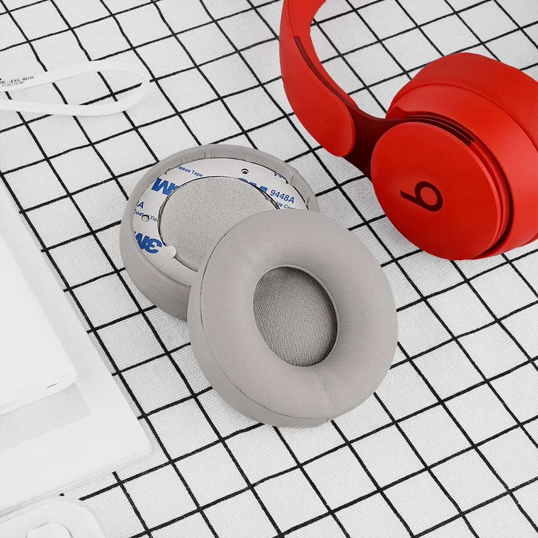 Geekria QuickFit Replacement Ear Pads for Beats Solo Pro (A1881) Headphones Ear Cushions, Headset Earpads