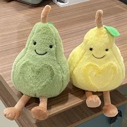 Peluche Kawaii aux fruits et poires très doux pour enfant, jouet de 23cm de haut niveau d'apparence, beurre vert jaune, cadeau d'anniversaire et de noël