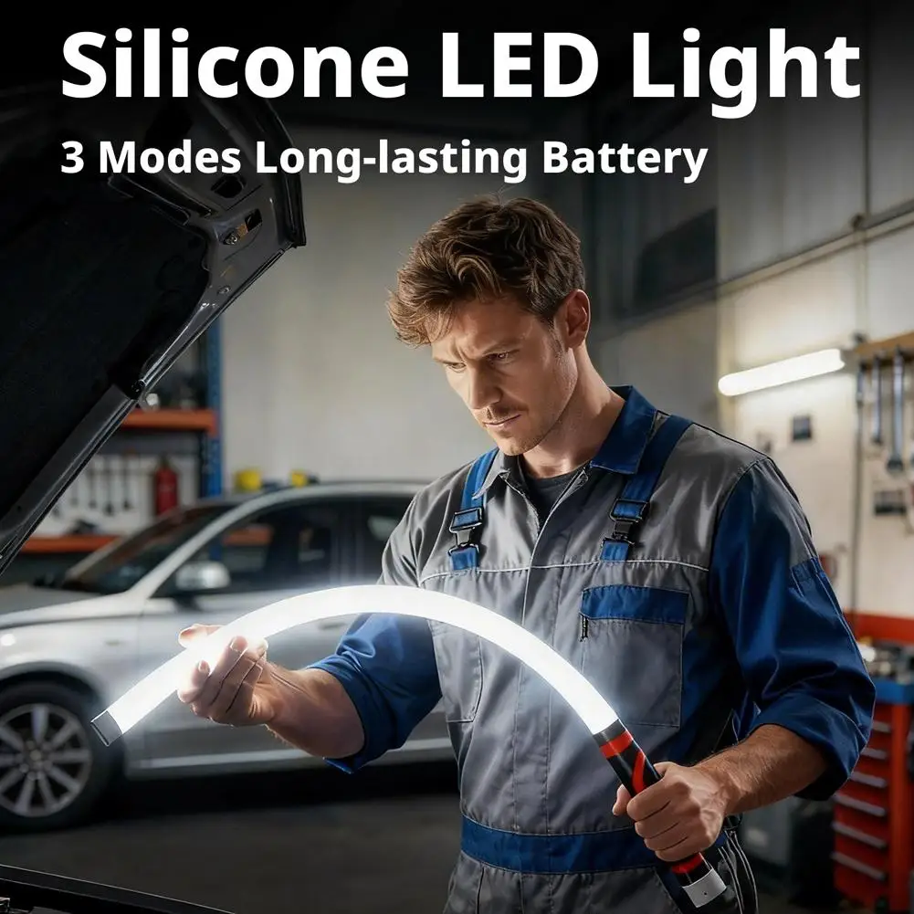 フレキシブル磁気ledライトストリップ充電式磁気曲げられる検査ライト車修理用多機能家庭用