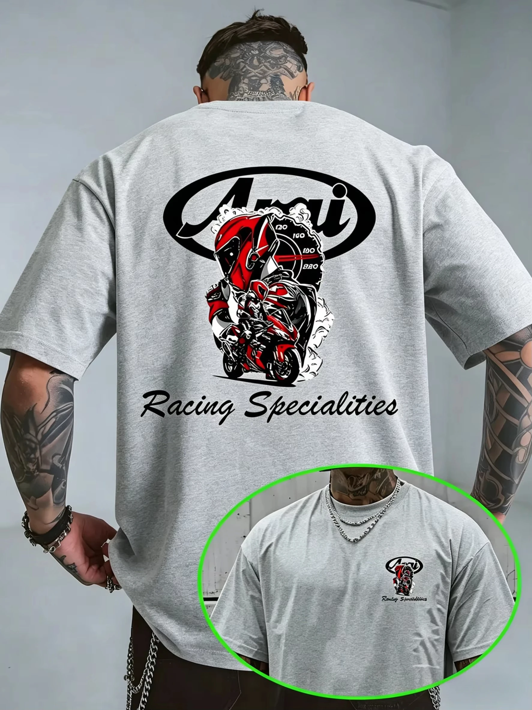 Streetwear Brand Paris - Camiseta de Algodão Estampada 2026 Racing