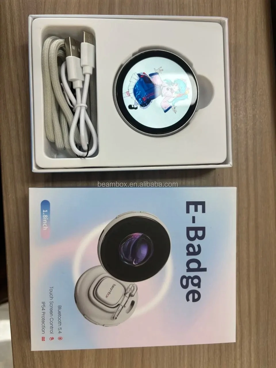 EE1 AI Tech Smart Digital Display Wearable Electronic Badge with Bluetooth APP Control for Brand Marketing