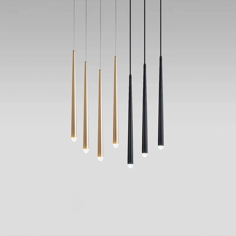 Crystal LED Long Taper Lights Living Room Luxury Droplight Modern Dining Table Dimmable Pendant Lamps Villa Staircase Chandelier