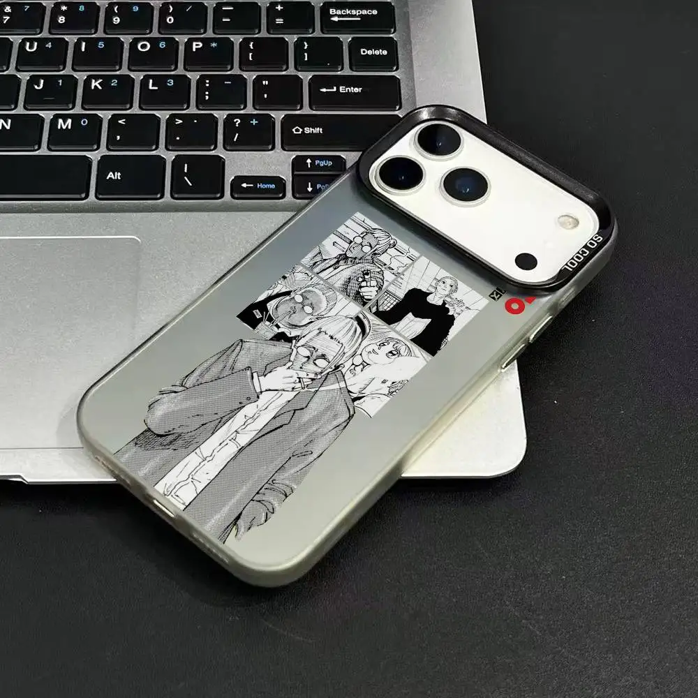 Capa de telefone dos desenhos animados S-SAKAMOTO DAYS para iPhone 11-17 Air Pro Max colorido banhado antiderrapante protetor de impressão digital ótimo presente