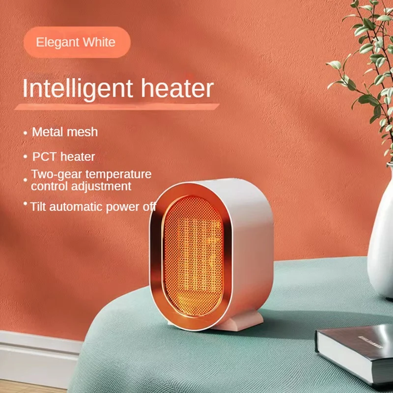 

1 Piece Electric Heater For Indoor 1200W PTC Portable Fan Smart Handy Warmer ABS For Office Home Room For Bedroom Desktop,White