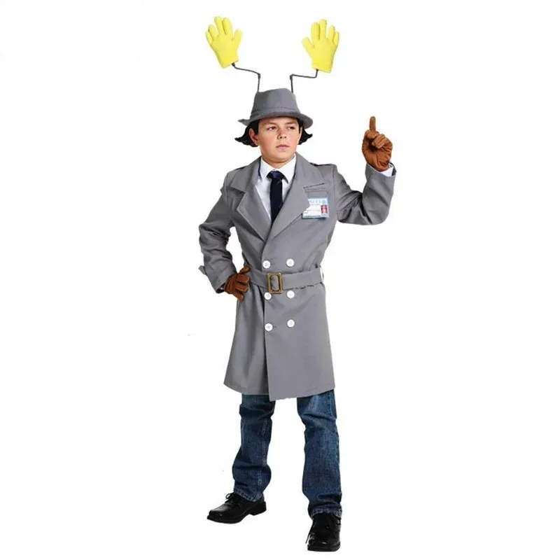 

Halloween Stage Performance Movie Dress Up Cosplay Children Adult Luxury Cartoon Inspector Gadget Detective Costume hh:5