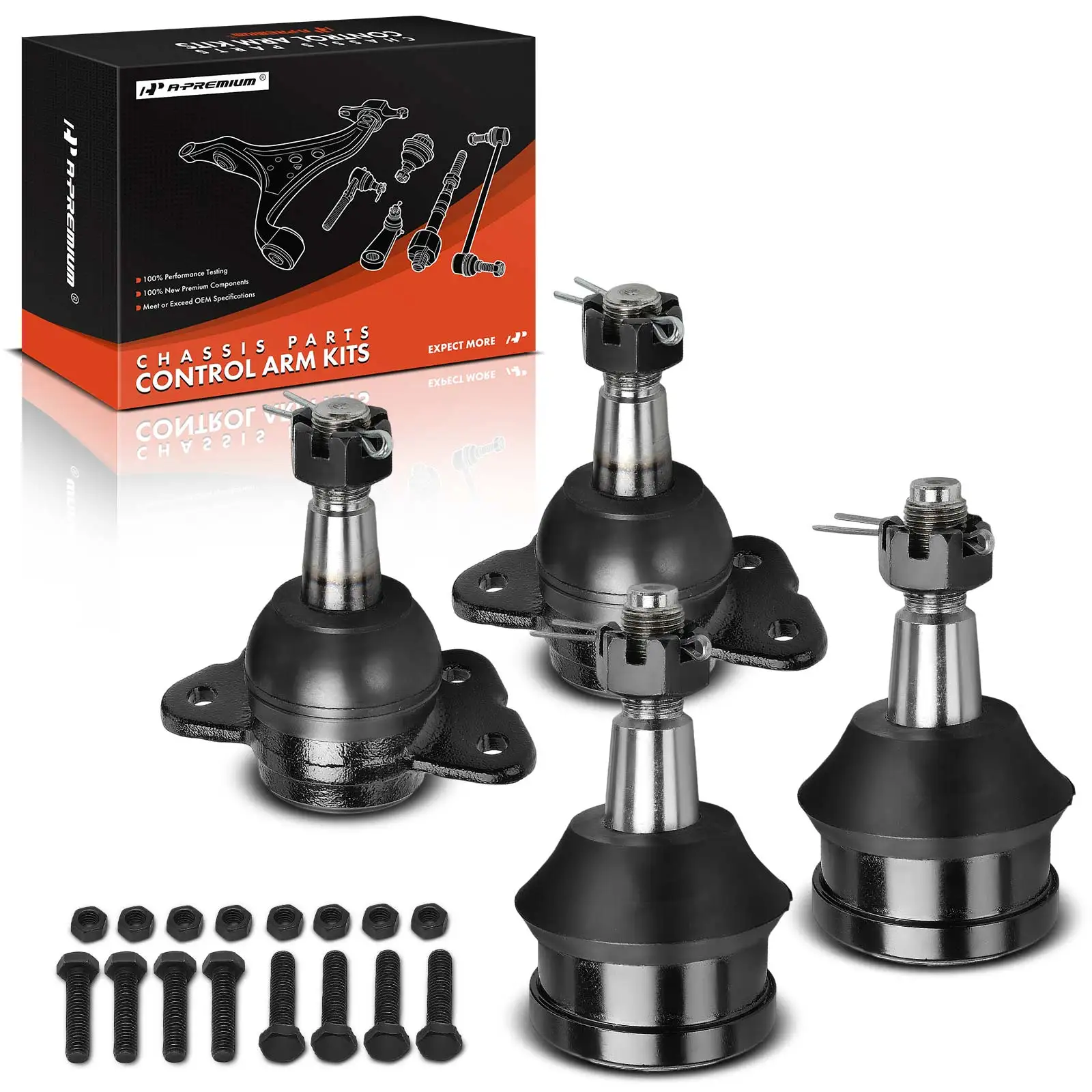 A-Premium 4x Front Upper & Lower Ball Joint Kit for Chevrolet Tahoe 1996-1999 C1500 Suburban 1995-1999 GMC Yukon 1996-1997 C2500