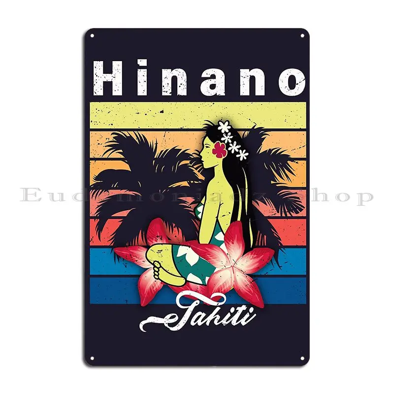 Men S Hinano Tahiti Beer Logo Metal Sign Iron Wall Cave Pub Mural Club Bar Wall Mural Tin Sign Poster