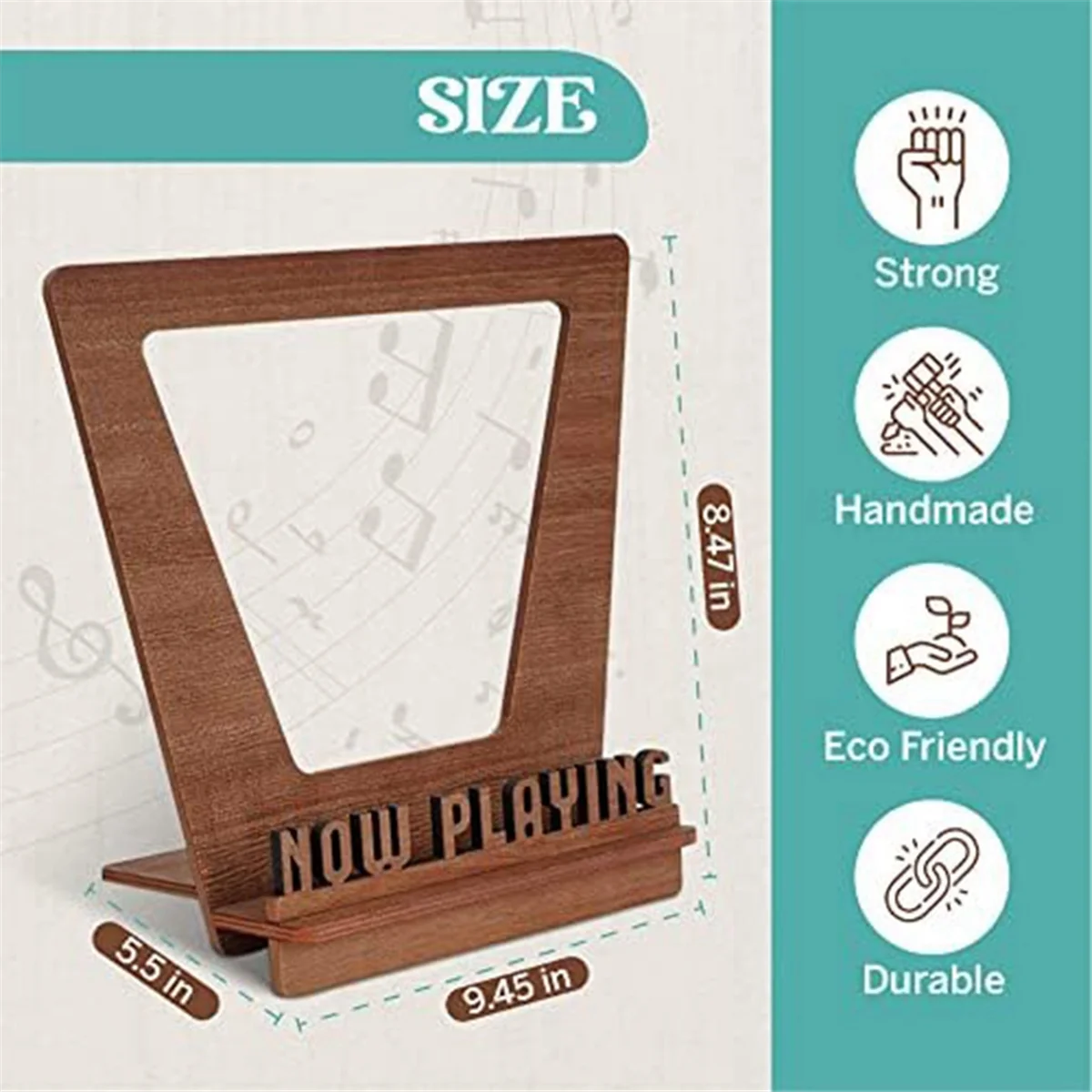 Now Playing Vinyl Record Stand Retro Holder for Vinyl Record Wood Record Stand Vinyl Gift Ideas Turntable Accessories