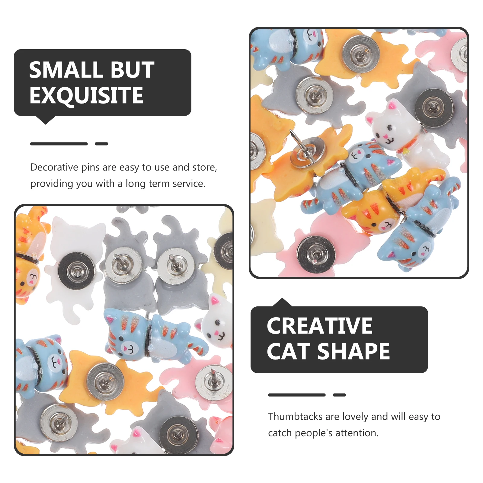 

30pcs Cat Push Pins Thumb Tacks Metal Wall Decor Office Corkboard Accessories Bulletin Board Pins Fix Paper Photo