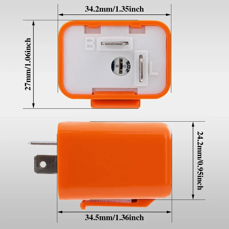 2 Pin Motorcycle LED Flasher Relay Adjustable Frequency Flashing Motorbike Turn Signal Blinker Indicator 12V Flasher Relays image 2