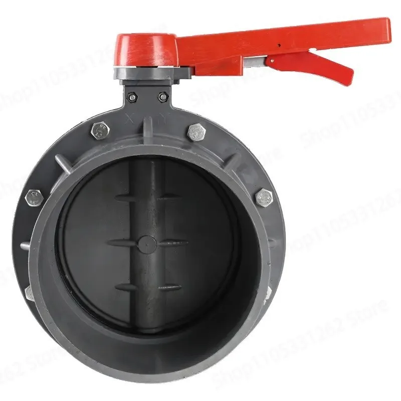 DN110 UPVC Butterfly Valve PVC, Integral Plastic Wafer Valve for Seawater Farming Corrosion Resistant, Pipe Fitting