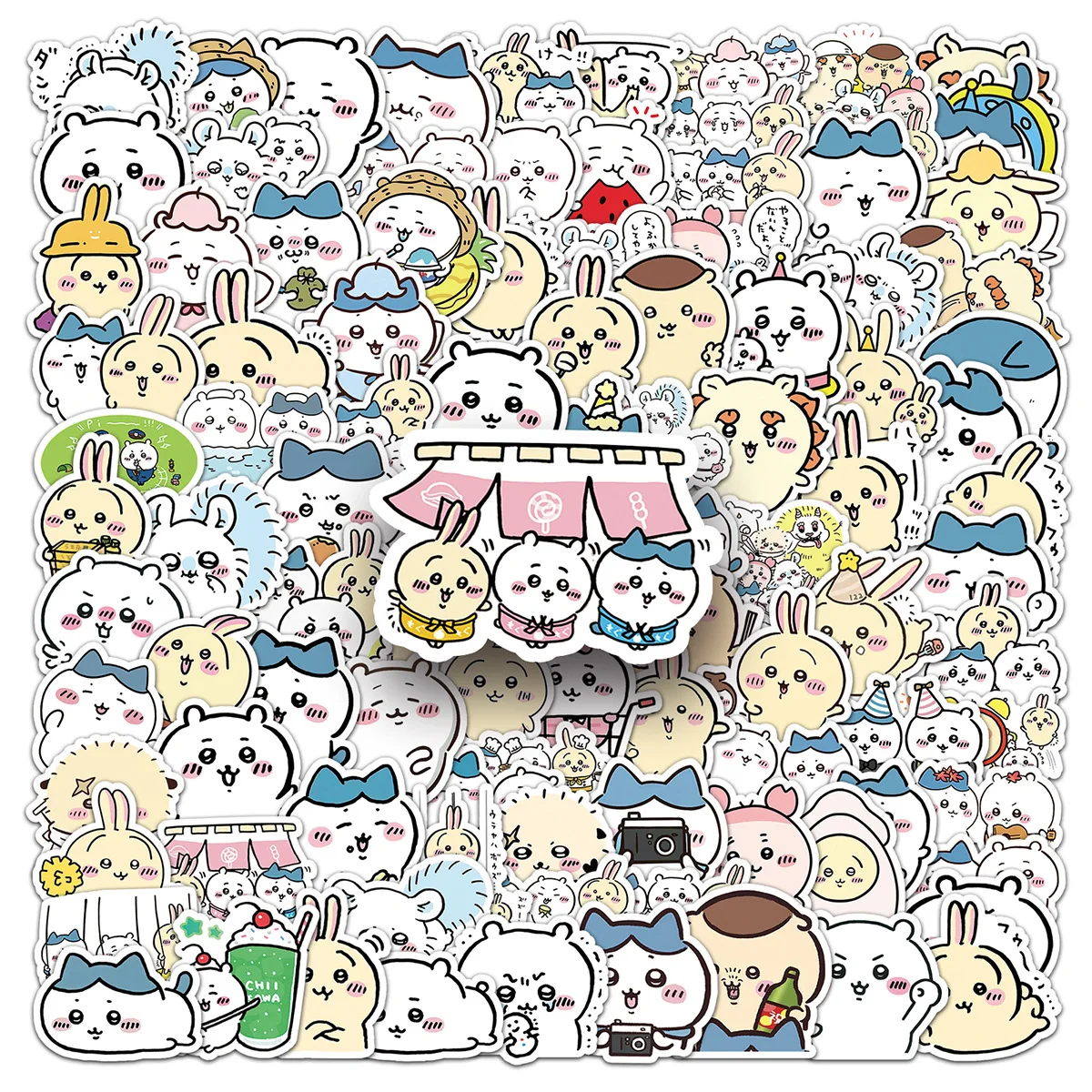 101 Uds Chiikawa pegatinas encantador Anime lindo mascota perfil imagen pegatina juguetes dibujos animados impermeable DIY funda de teléfono taza de agua