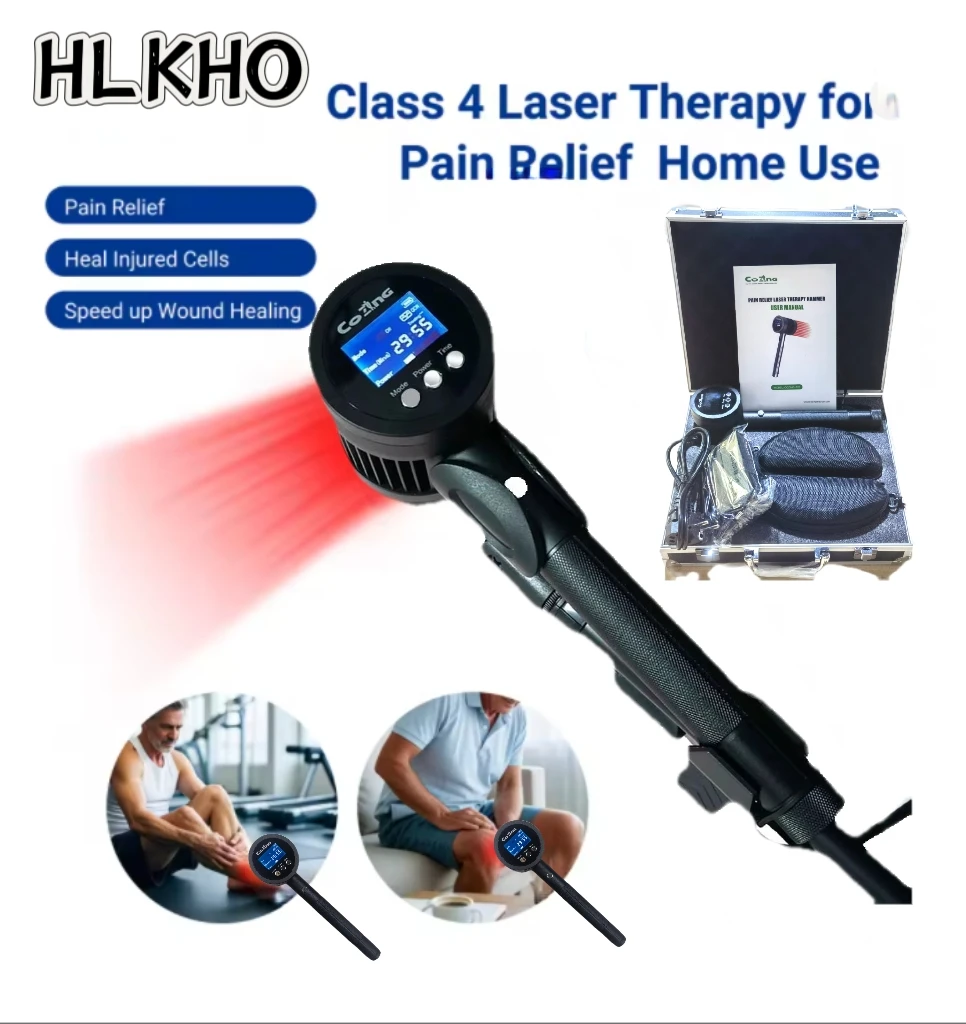 جهاز العلاج بالليزر البارد HLKGO Pro 650 نانومتر * 19 + 808 نانومتر * 5 - قوة 1295 ميجاوات لتخفيف آلام الكتف والقرص المنفتق