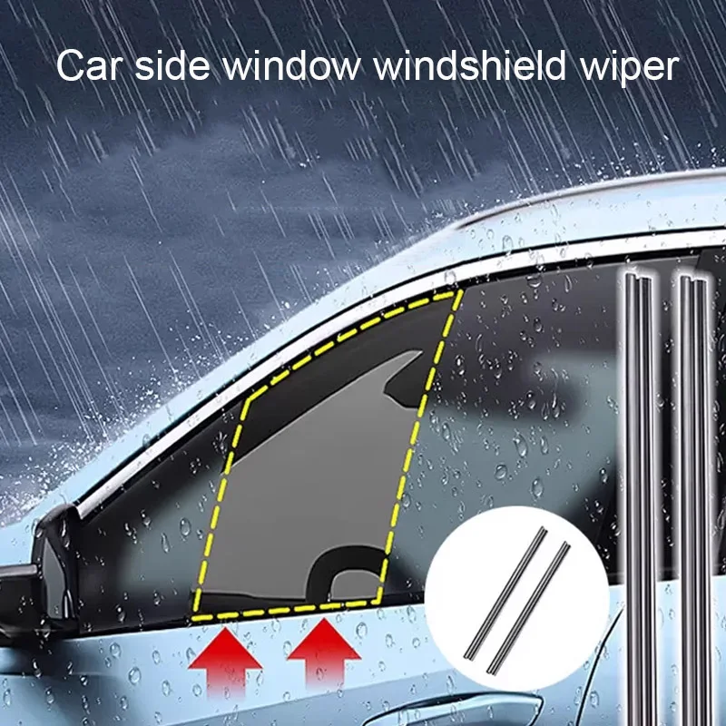 

2pcs Car Side Window Wiper Universal Window Cleaning Tool For Car Water Mist Dust Removal Wipers Blade Auto Accessories