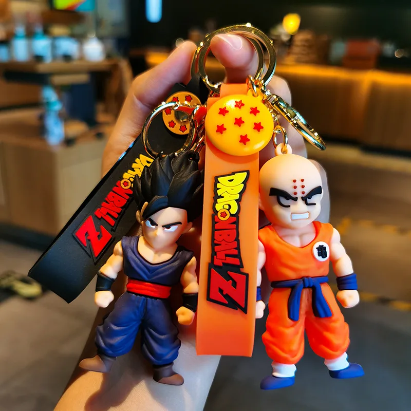 Anime dragon ball chaveiro moda jóias son goku vegeta piccolo figuras de ação 8cm pvc chaveiro para homens mulheres saco pingente
