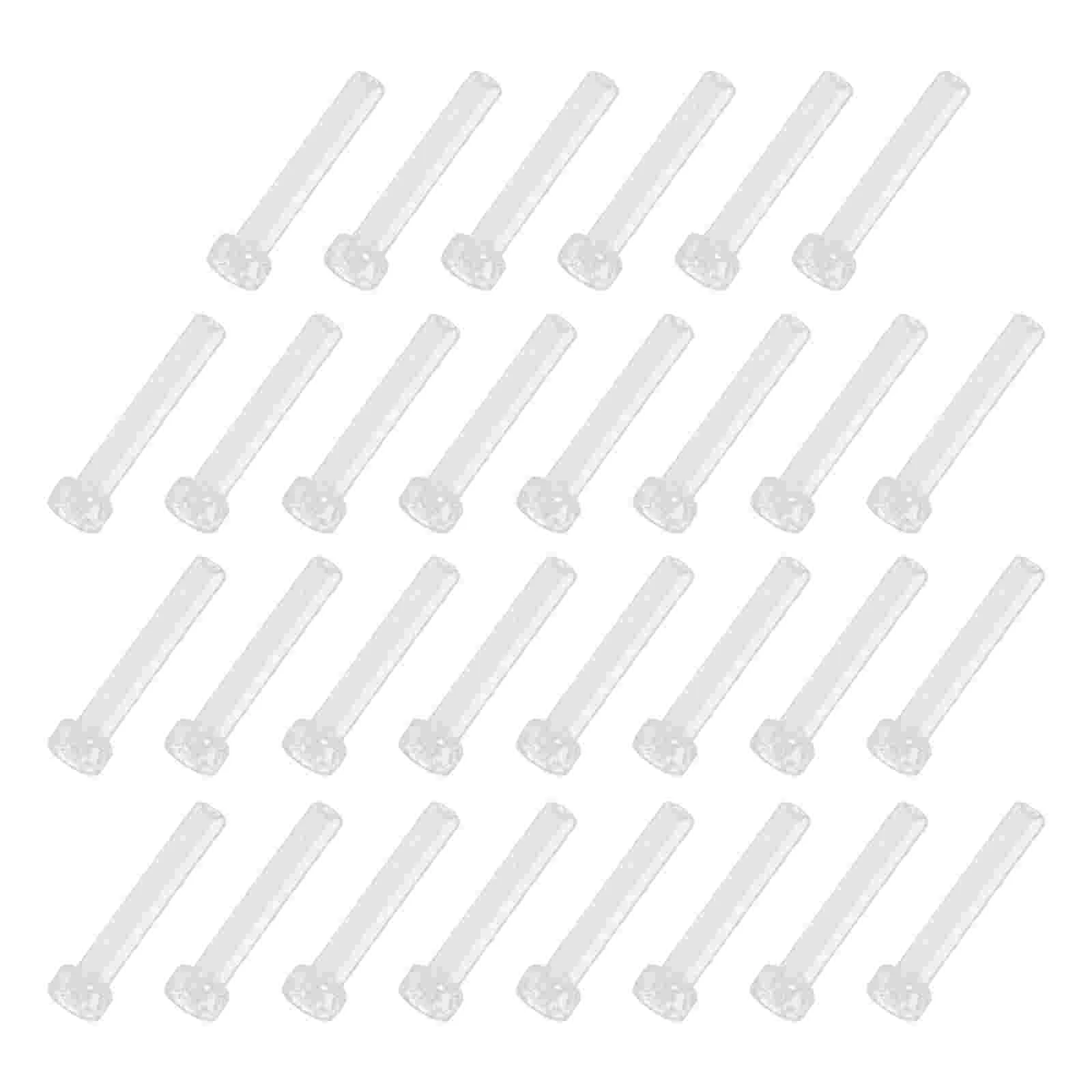 30 Pcs Auricular Cannula Ear Stud Cover Accessories Holder Safety White Needle Sleeve for Earrings Tube Plastic Piercing