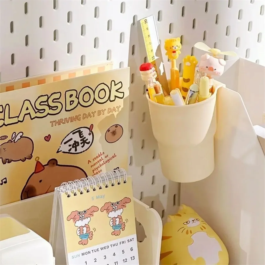 Kunststoff Hängen Stift Bleistift Halter Tragbare Schreibwaren Organizer Große Kapazität Lagerung Box Multifunktionale Tasse Halter – Detail 5