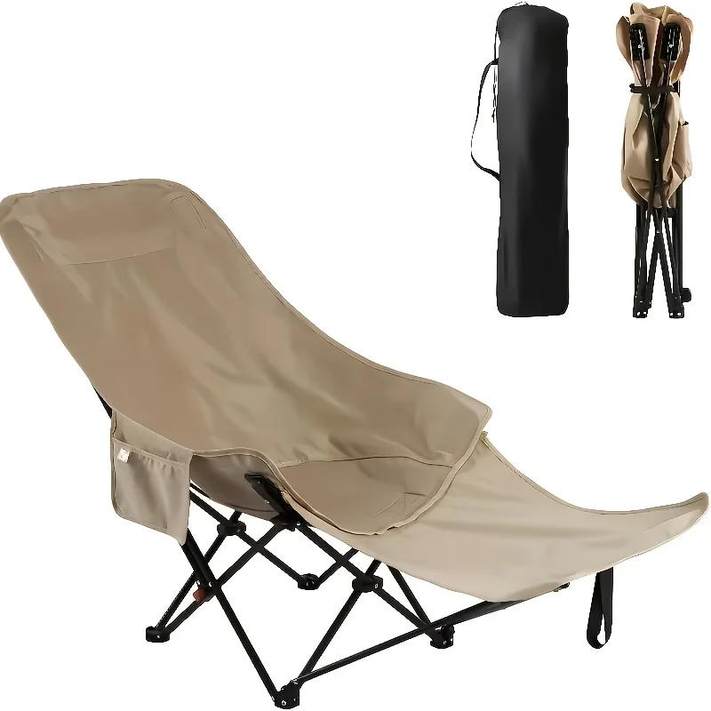 286.6-pound Heavy-Duty Folding Beach Chair with Height Adjustment, Cross-Back Design, and Ergonomic Push-Button Release