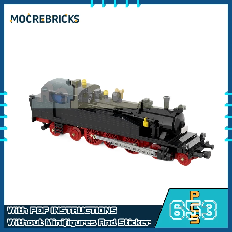 

MOC Немецкая железная дорога BR99, модель паровоза, сделай сам, строительный блок, сборка, технология, кирпичи, головоломки, игрушки на Рождество, детский подарок