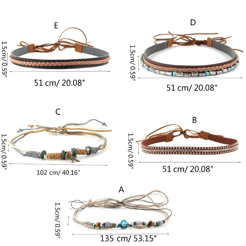 Boheemse stijl hoedenriem Outdoor decoratieve hoedenriem voor volwassen tieners cowboyhoed