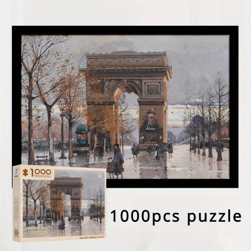 

Adult 1000 Pieces Wooden Puzzle Triumphal Arch Jigsaw Famous Landscape Building Home Decor Wall Display Christmas