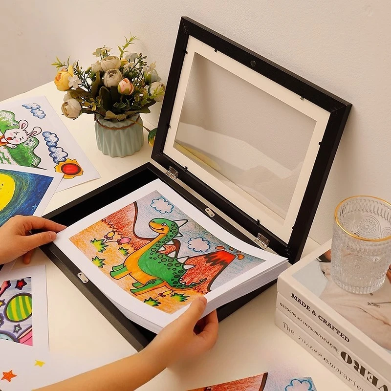 Kids Artwork Frames Changeable,Children Art Frames Front Opening Picture Display Frame for Craft Storage, Room Decor, Portfolio