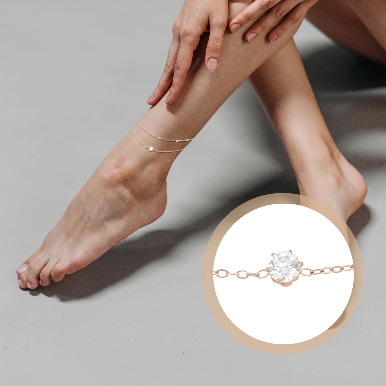 

Titanium Steel Heart Ankle Adjustable Fashion Chain Delicate Foot Pendant Jewelry Beach Anklet Chain for Woman Girl Lady