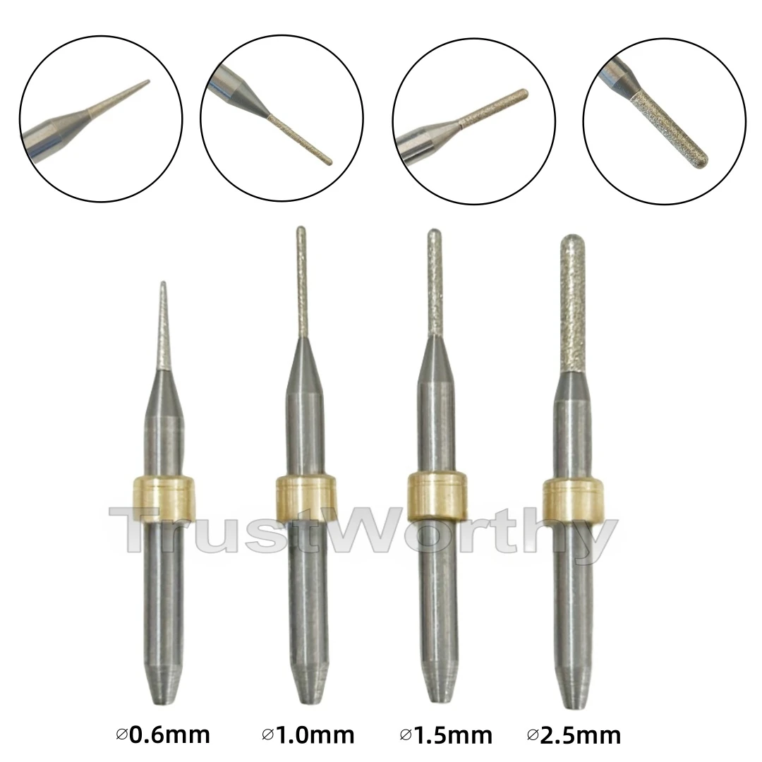 4 Sizes Dental Arum CAD CAM System CEREC Milling Burs for Lithium Disilicate Blocks