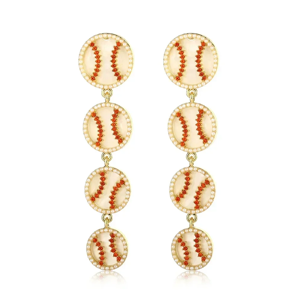 YLE02-Boucles d'Oreilles Baseball pour Femme, Bijoux de Charme, Sports, Amusant, Cadeau