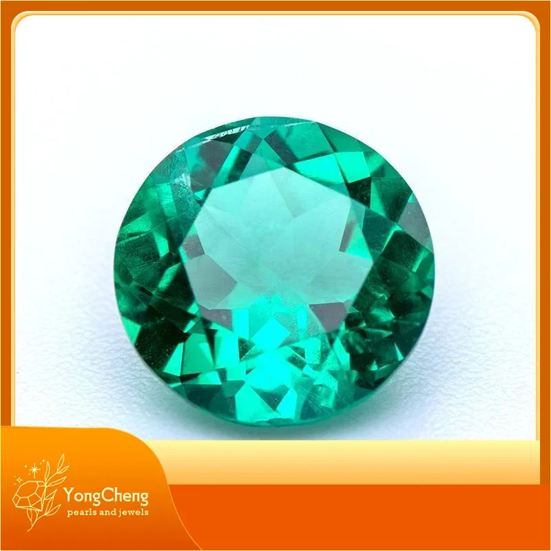 Lab Grown Round Shape Columbia Emerald Green Gemstone For Charms Jewel Rings Earrings Making Selectable AGL Certificate