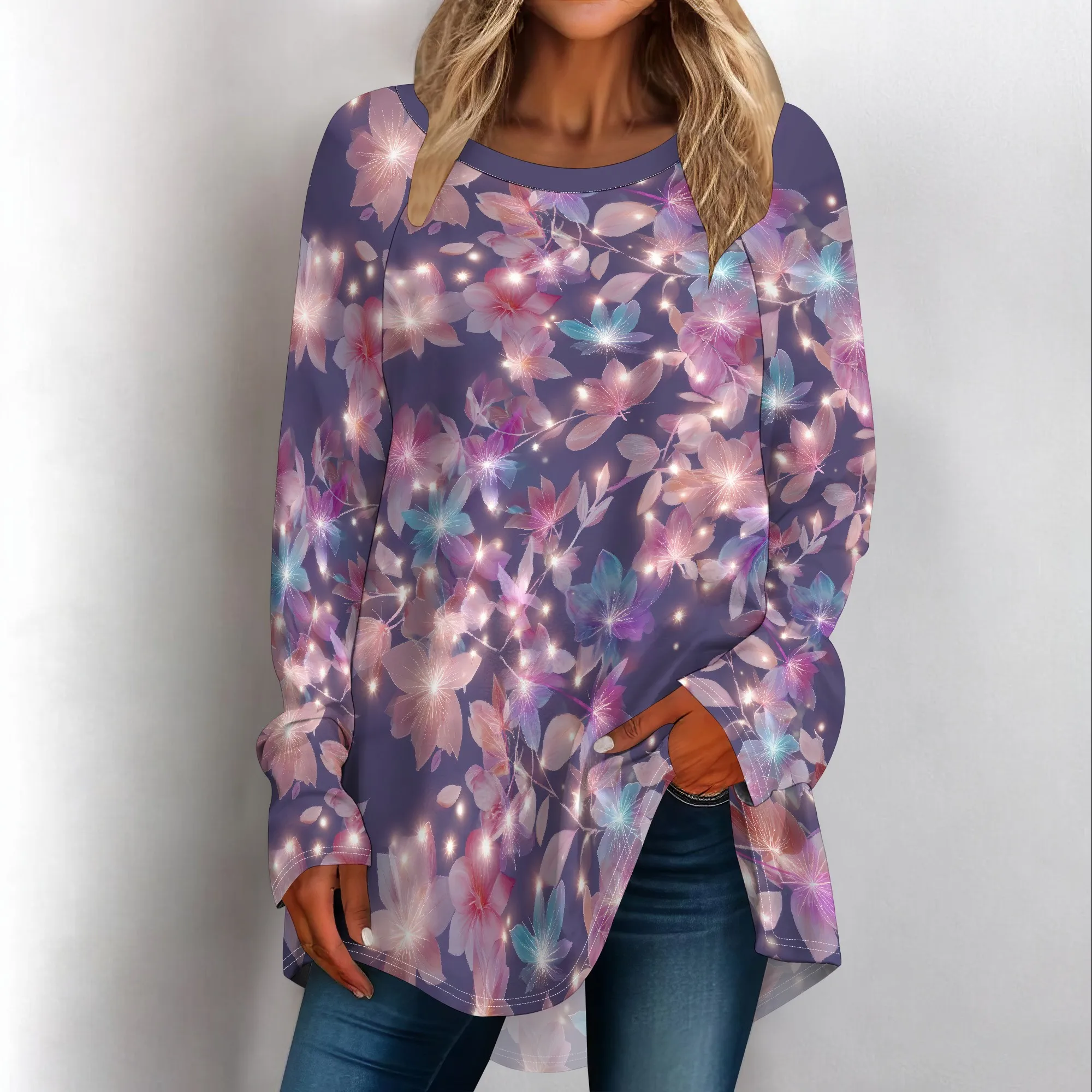 

Elegant Long Sleeve Tunic Top for Daily Wear and Casual Gatherings – S-3XL
